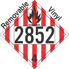 Flammable Solid Class 4.1 UN2852 Removable Vinyl DOT Placard