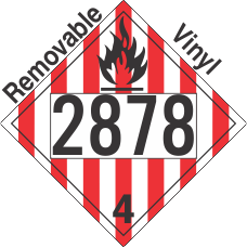Flammable Solid Class 4.1 UN2878 Removable Vinyl DOT Placard