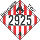 Flammable Solid Class 4.1 UN2925 Removable Vinyl DOT Placard