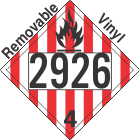 Flammable Solid Class 4.1 UN2926 Removable Vinyl DOT Placard