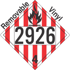 Flammable Solid Class 4.1 UN2926 Removable Vinyl DOT Placard