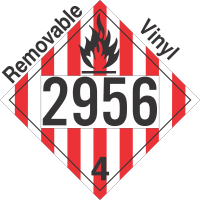 Flammable Solid Class 4.1 UN2956 Removable Vinyl DOT Placard