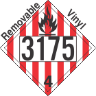 Flammable Solid Class 4.1 UN3175 Removable Vinyl DOT Placard