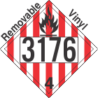 Flammable Solid Class 4.1 UN3176 Removable Vinyl DOT Placard