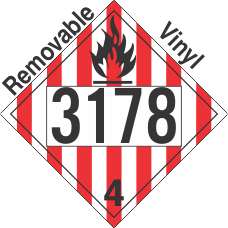 Flammable Solid Class 4.1 UN3178 Removable Vinyl DOT Placard