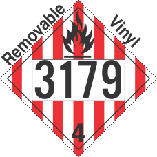 Flammable Solid Class 4.1 UN3179 Removable Vinyl DOT Placard