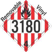 Flammable Solid Class 4.1 UN3180 Removable Vinyl DOT Placard