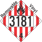 Flammable Solid Class 4.1 UN3181 Removable Vinyl DOT Placard