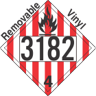 Flammable Solid Class 4.1 UN3182 Removable Vinyl DOT Placard