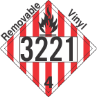 Flammable Solid Class 4.1 UN3221 Removable Vinyl DOT Placard