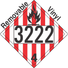 Flammable Solid Class 4.1 UN3222 Removable Vinyl DOT Placard