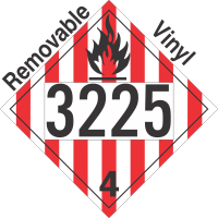 Flammable Solid Class 4.1 UN3225 Removable Vinyl DOT Placard