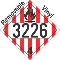 Flammable Solid Class 4.1 UN3226 Removable Vinyl DOT Placard