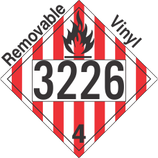 Flammable Solid Class 4.1 UN3226 Removable Vinyl DOT Placard