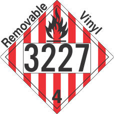 Flammable Solid Class 4.1 UN3227 Removable Vinyl DOT Placard
