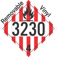 Flammable Solid Class 4.1 UN3230 Removable Vinyl DOT Placard