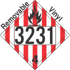 Flammable Solid Class 4.1 UN3231 Removable Vinyl DOT Placard