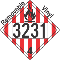 Flammable Solid Class 4.1 UN3231 Removable Vinyl DOT Placard