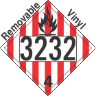 Flammable Solid Class 4.1 UN3232 Removable Vinyl DOT Placard
