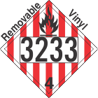 Flammable Solid Class 4.1 UN3233 Removable Vinyl DOT Placard