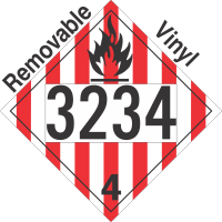 Flammable Solid Class 4.1 UN3234 Removable Vinyl DOT Placard