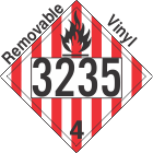 Flammable Solid Class 4.1 UN3235 Removable Vinyl DOT Placard