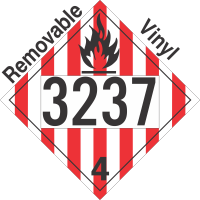 Flammable Solid Class 4.1 UN3237 Removable Vinyl DOT Placard