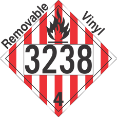Flammable Solid Class 4.1 UN3238 Removable Vinyl DOT Placard