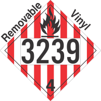 Flammable Solid Class 4.1 UN3239 Removable Vinyl DOT Placard