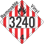 Flammable Solid Class 4.1 UN3240 Removable Vinyl DOT Placard