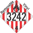 Flammable Solid Class 4.1 UN3242 Removable Vinyl DOT Placard