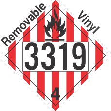 Flammable Solid Class 4.1 UN3319 Removable Vinyl DOT Placard