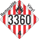 Flammable Solid Class 4.1 UN3360 Removable Vinyl DOT Placard