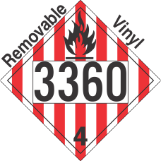 Flammable Solid Class 4.1 UN3360 Removable Vinyl DOT Placard