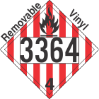 Flammable Solid Class 4.1 UN3364 Removable Vinyl DOT Placard