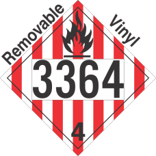 Flammable Solid Class 4.1 UN3364 Removable Vinyl DOT Placard