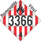 Flammable Solid Class 4.1 UN3366 Removable Vinyl DOT Placard