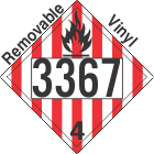 Flammable Solid Class 4.1 UN3367 Removable Vinyl DOT Placard
