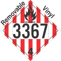 Flammable Solid Class 4.1 UN3367 Removable Vinyl DOT Placard