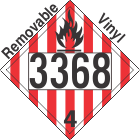 Flammable Solid Class 4.1 UN3368 Removable Vinyl DOT Placard
