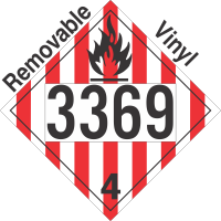 Flammable Solid Class 4.1 UN3369 Removable Vinyl DOT Placard