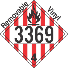 Flammable Solid Class 4.1 UN3369 Removable Vinyl DOT Placard