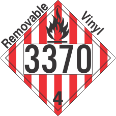 Flammable Solid Class 4.1 UN3370 Removable Vinyl DOT Placard