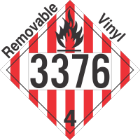 Flammable Solid Class 4.1 UN3376 Removable Vinyl DOT Placard