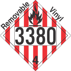 Flammable Solid Class 4.1 UN3380 Removable Vinyl DOT Placard
