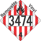 Flammable Solid Class 4.1 UN3474 Removable Vinyl DOT Placard