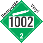 Non-Flammable Gas Class 2.2 UN1002 Removable Vinyl DOT Placard