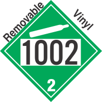 Non-Flammable Gas Class 2.2 UN1002 Removable Vinyl DOT Placard