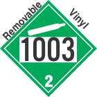 Non-Flammable Gas Class 2.2 UN1003 Removable Vinyl DOT Placard