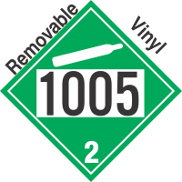 Non-Flammable Gas Class 2.2 UN1005 Removable Vinyl DOT Placard